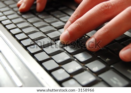 Hands on laptop