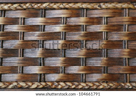 Closeup vintage brown wicker of the box