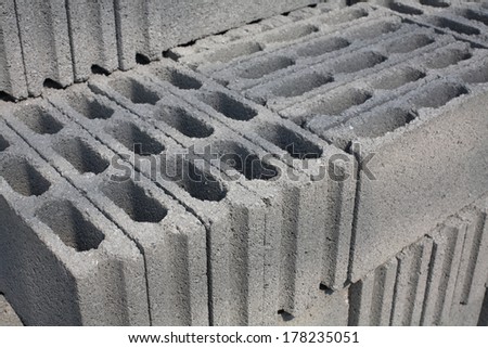 Cement blocks prepared for construction