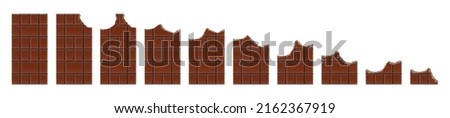 Set of Chocolate Bitten Bars on white background, realistic vector illustration close-up Stock foto © 