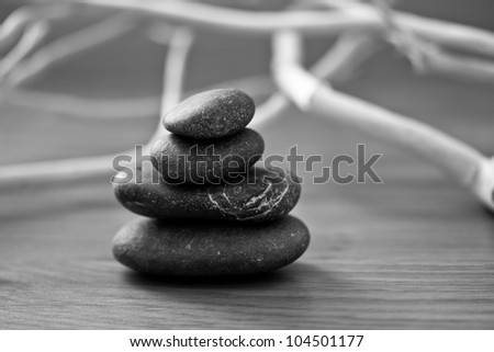 zen pile of stone, balance and meditation concepts