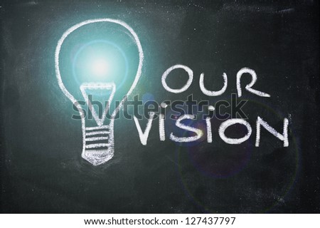 lighbulb and business vision chalk design on blackboard Photo stock © 