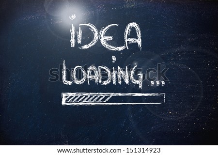 design of progress bar on blackboard, loading an idea  Photo stock © 