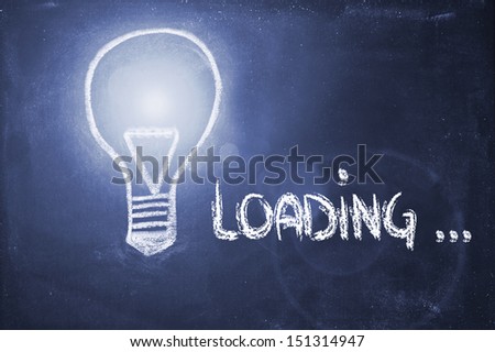 design of lightbulb on blackboard, loading an idea