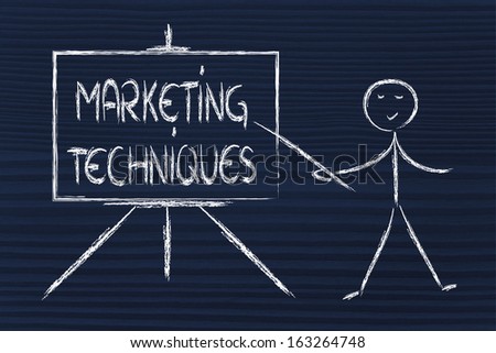 teacher or executive explaining about marketing techniques