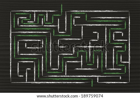 mission accomplished and solution found: maze with path completed