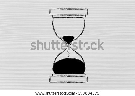 concept of not wasting time, hourglass time