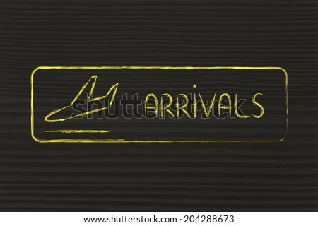 airport terminal arrivals sign