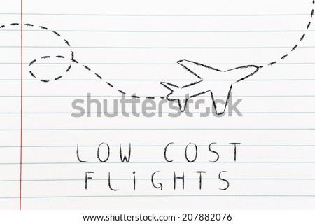 air route and plane trail, booking low cost flights