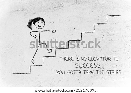 there is no elevator to success, take the stairs