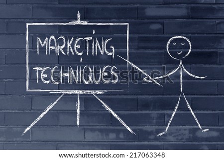 teacher or executive explaining about marketing techniques