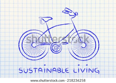 bicycle illustration, symbol of active life and sustainable living