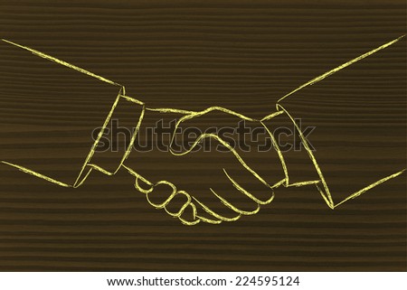 hands shaking illustration, making a deal or partnership