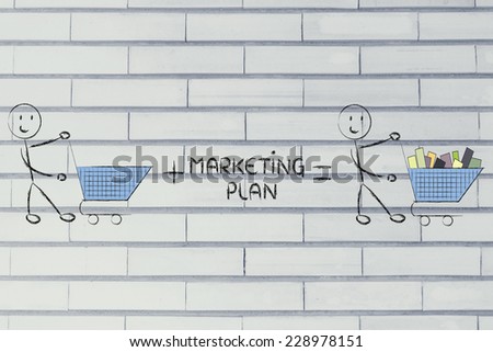 marketing, retail and customer fidelization: empty shopping cart turning full