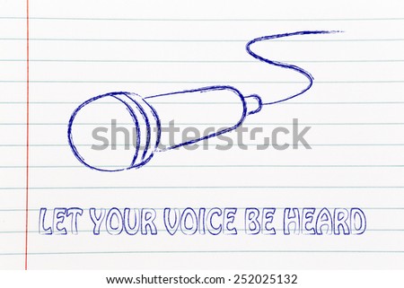 microphone illustration, metaphor of letting your voice be heard