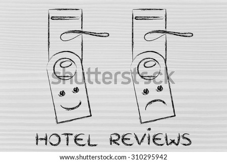 hotel reviews by guests: positive and negative feedback on door hangers