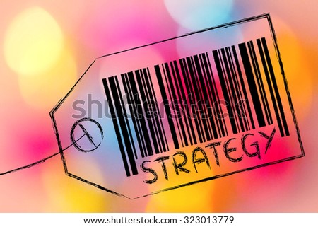 marketing and the retail industry: item label with code bar about Sales Strategy