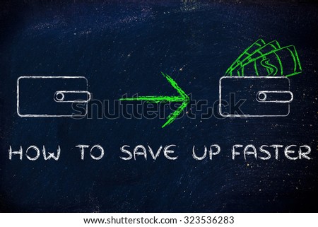 how to save up faster: closed wallet going from empty to full