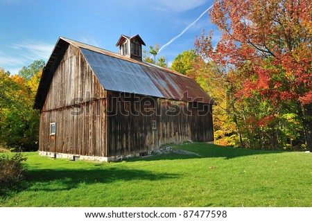 Old Historic Barn in Autumn, located in Michigan Sleeping Bear Dunes National Lake Shore.