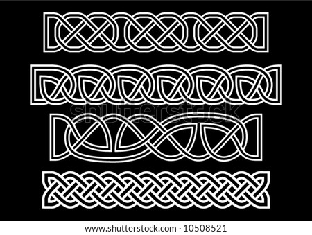 Celtic Ornamental Knotwork Borders. Each In A Layer. Stock Vector ...