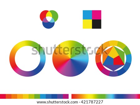 Color wheels and color palette. Vector illustration