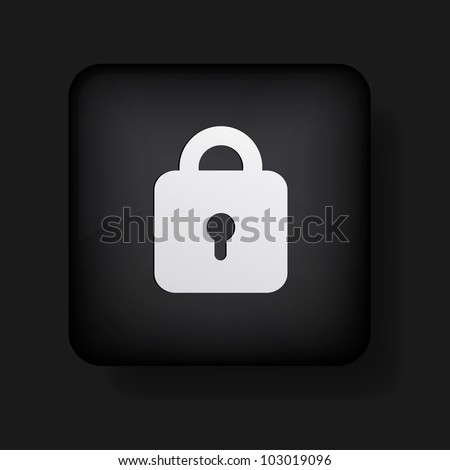 Vector lock icon on black. Eps10