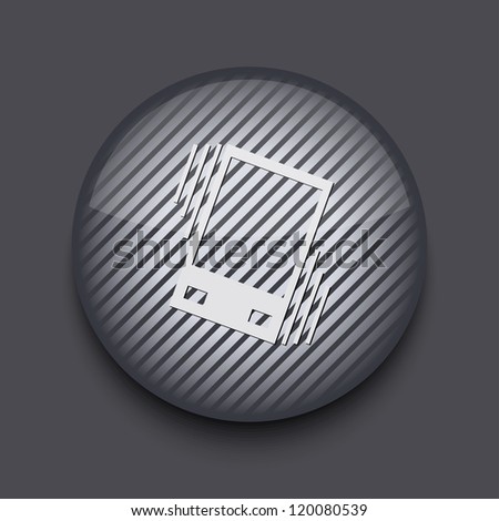 Vector app circle striped icon on gray background. Eps 10