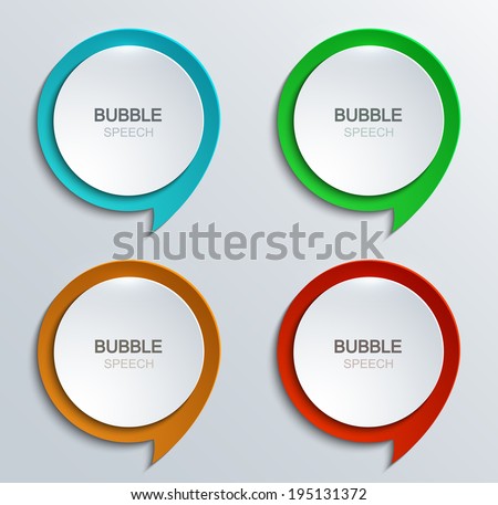 Vector modern bubble speech icons set. Business development. 4 colors