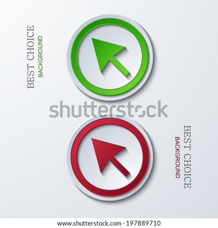 Vector modern circle icons on sample background. 2 variants. Eps10