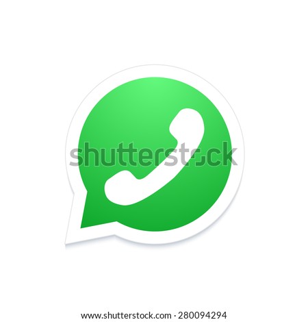 Vector modern phone icon in bubble speech on white background