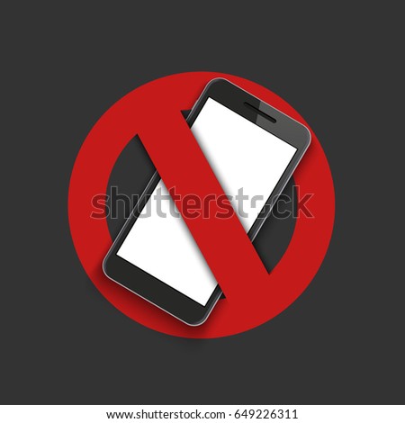 Vector modern sign - turn off the phone