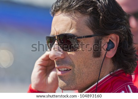 Ft WORTH, TX - JUN 08:  Dario Franchitti (10) prepares to qualify for the Firestone 550 race at the Texas Motor Speedway in Fort Worth, TX on June 08, 2012.