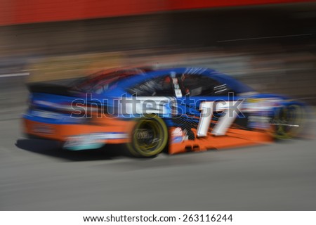 Fontana, CA - Mar 21, 2015:  Ricky Stenhouse Jr. (17) takes to the track to practice for the Auto Club 400 at Auto Club Speedway in Fontana, CA.