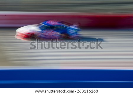 Fontana, CA - Mar 21, 2015:  Joey Logano (22) takes to the track for the Auto Club 400 at Auto Club Speedway in Fontana, CA.