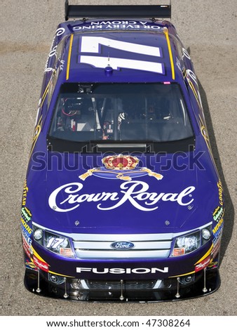 Fontana, CA - FEB 19, 2010:  Matt Kenseth brings out his Crown Royal car onto the track for a first practice for the Auto Club 500 race a the Auto Club Speedway in Fontana, CA on Feb 19, 2010