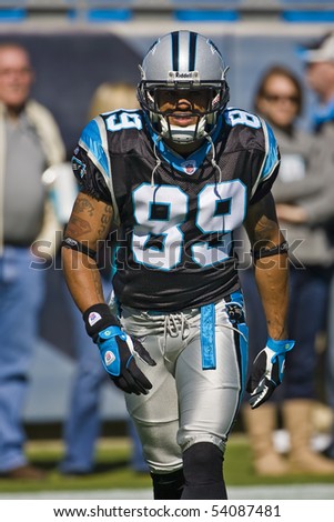 CHARLOTTE, NC - OCT 19:  Panthers Wide Receiver, Steve Smith, at the New Orleans Saints Vs Carolina Panthers NFL game at the Bank of America Stadium on Oct 19, 2008 in Charlotte, NC.