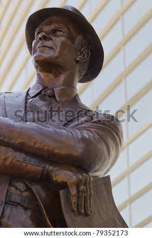 ARLINGTON, TEXAS - JUNE 13: Statue of Dallas Cowboy head coach, Tom Landry outside Dallas Cowboy Field, home of the NFL Cowboys, on June 13, 2011 in Arlington, Texas.