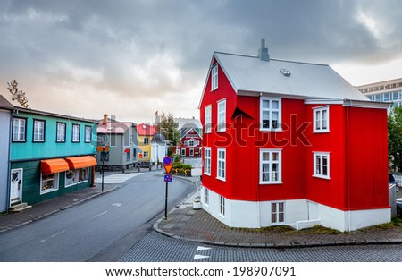 A street in central part of Reykjavik, Iceland