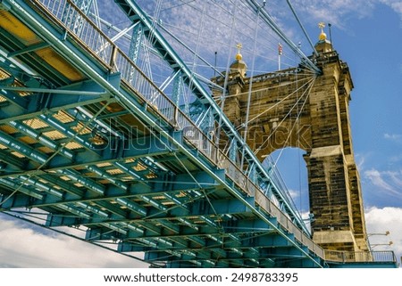 Similar – Image, Stock Photo Section of the suspension railway above the Wupper in Wuppertal