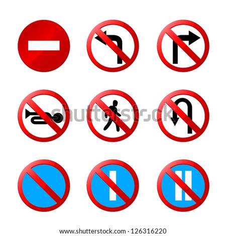 European Road Signs With Details Stock Vector Illustration 126316220 ...