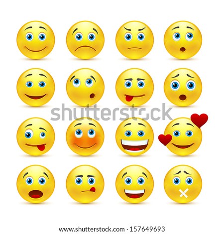 Vector emotional face icons