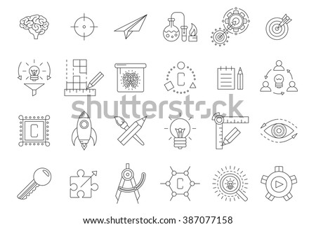 Vector black engineering icons set on white