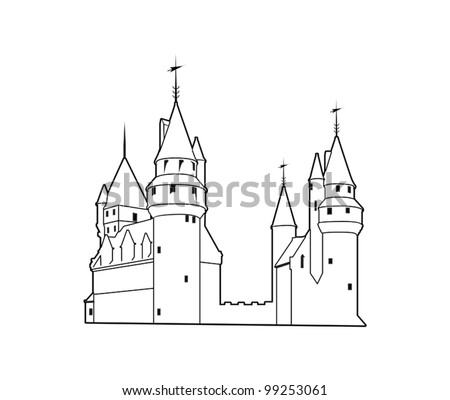 Old Castle Silhouette Stock Vector Illustration 99253061 : Shutterstock