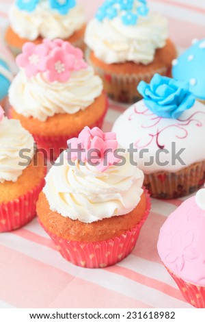 delicious cupcakes dessert for big party