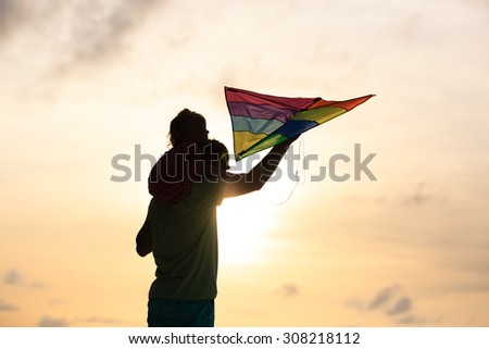 Similar – Image, Stock Photo Kite flying at sunset