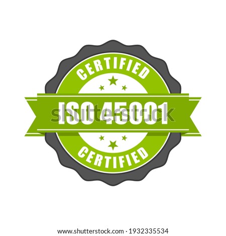 ISO 45001 standard certificate badge - health and safety