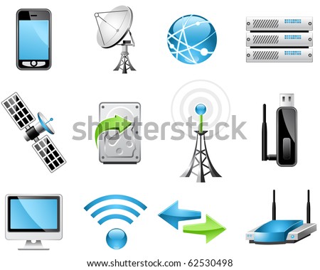 Wireless Technology and Global communication icons