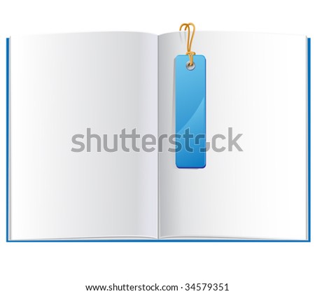 vector opened book with bookmark