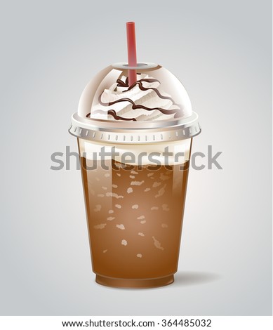 Iced coffee takeaway icon. Vector illustration.
