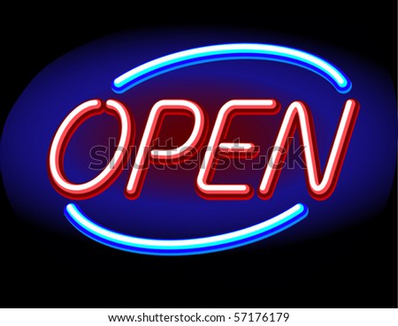 neon vector open sign